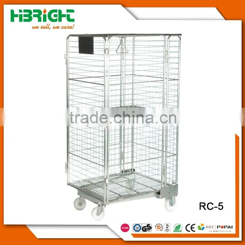 Hot sale nestable 2 sides roll container metal with low price