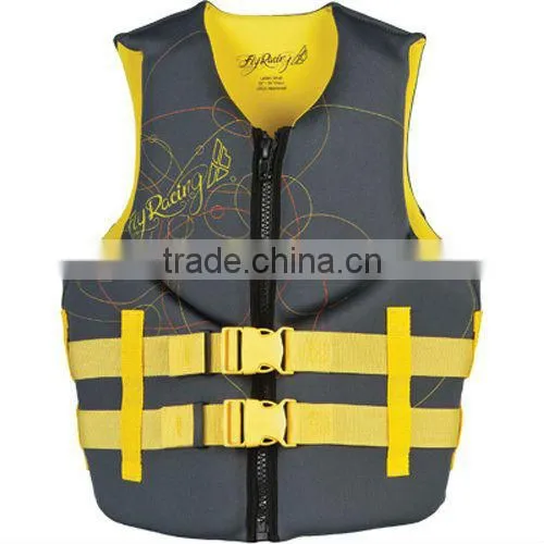 Neoprene Women's Water Sports Watercraft Vest - Grey/Yellow / Medium
