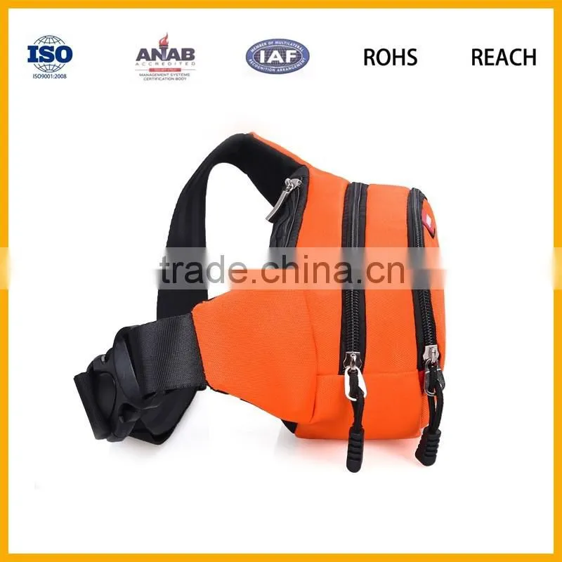 2016 latest Design Elegant Men and Women300D Orange Color Adjustable Strap Waist Bag for Sports, Running, Cycling
