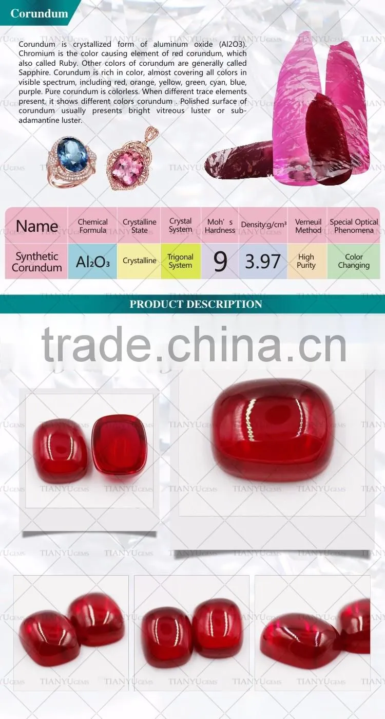 10*14mm 5# Cabochon Pigeon Cut Red Gemstone For Ruby Ring