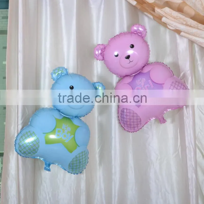 Promotional colorful inflatable balloon, shine helium balloon, printed baby/child bear balloon