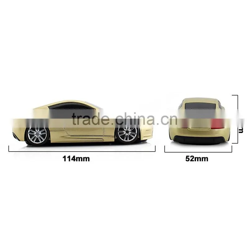 Gray 2.4GHz Wireless Aston Matin Car Shaped Game Optical Mouse