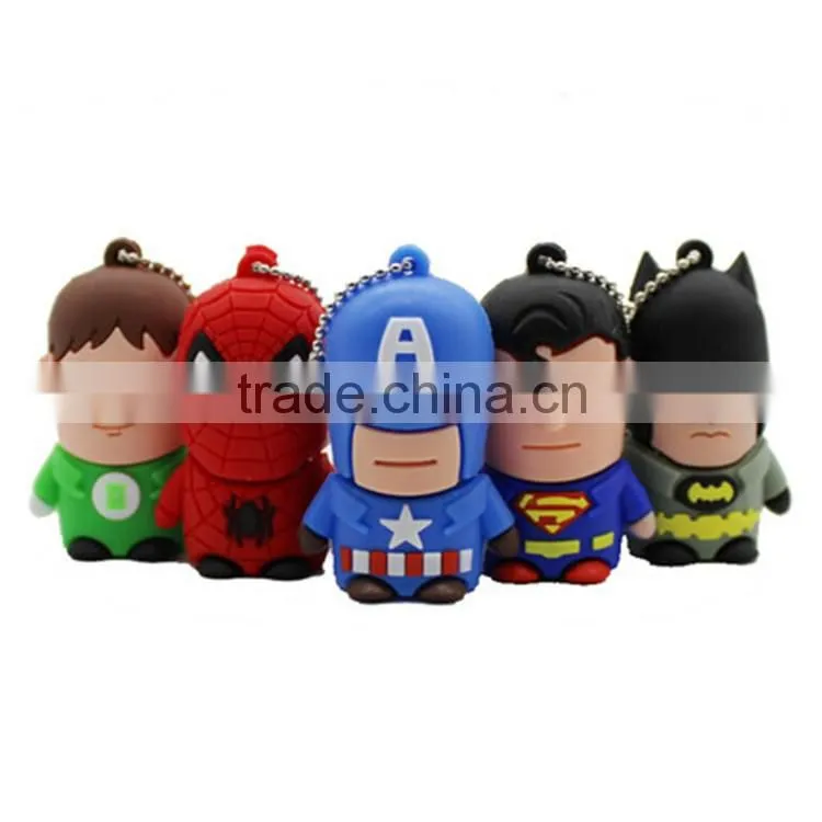 Wholesale Cartoon Mini Waterproof USB Flash Drive Marvel Comics Super Heroes Character 8G 16G USB Storage Pen Drive Thumb Drive