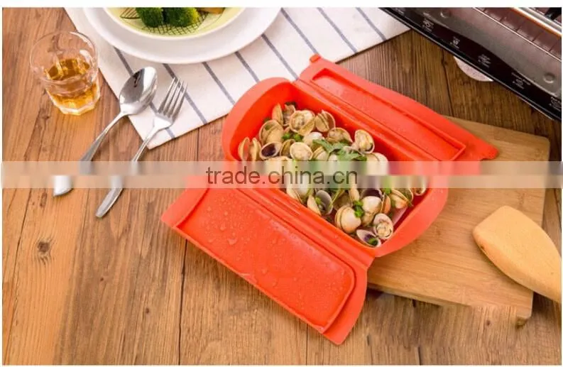 Microwave Square Cheap Food Heat Resistant Silicone Soup Mixing Salad Bowl