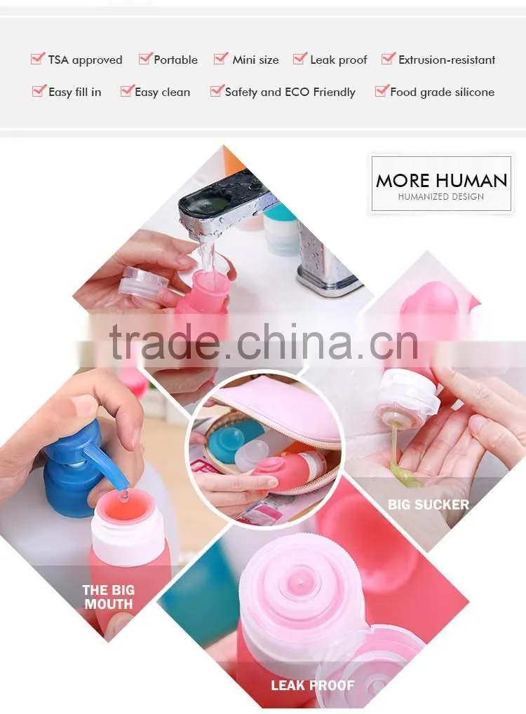 Wholesale reusable soft squeeze silicone perfume bottle