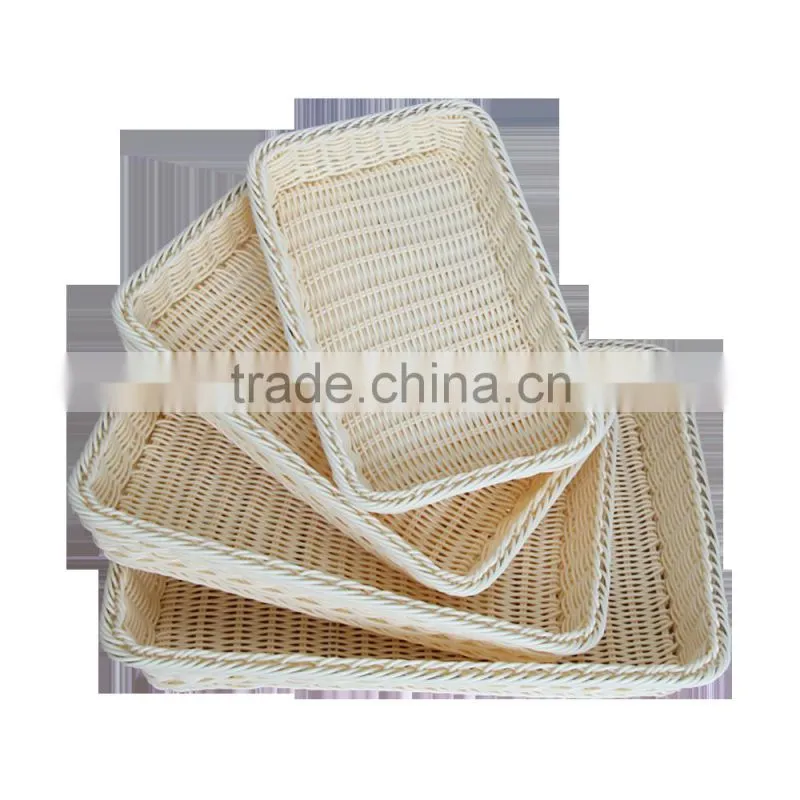 Cheap wholesales plastic rattan weaving basket for hotel toiletry storage