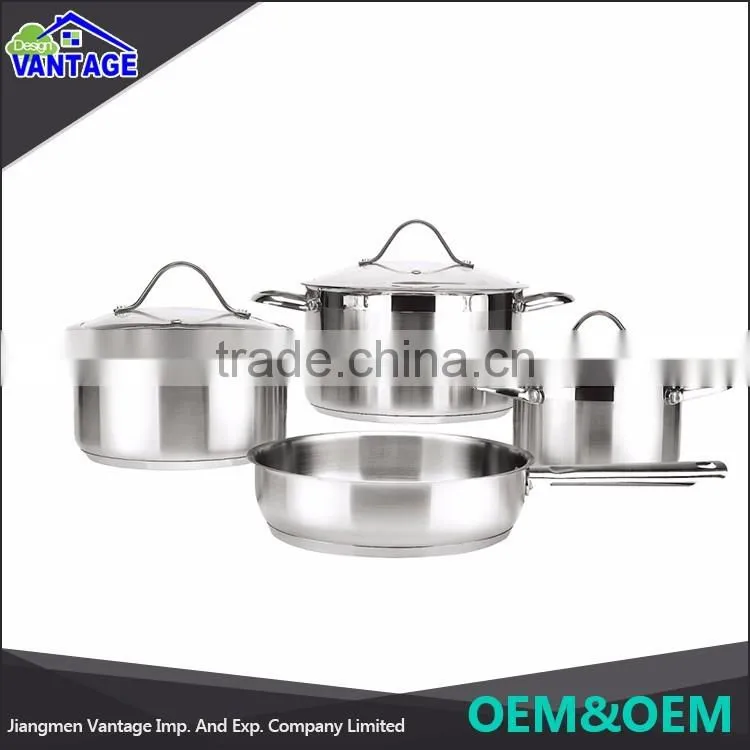 Wholesale stainless steel 7pcs portable camping hiking outdoor cooking set