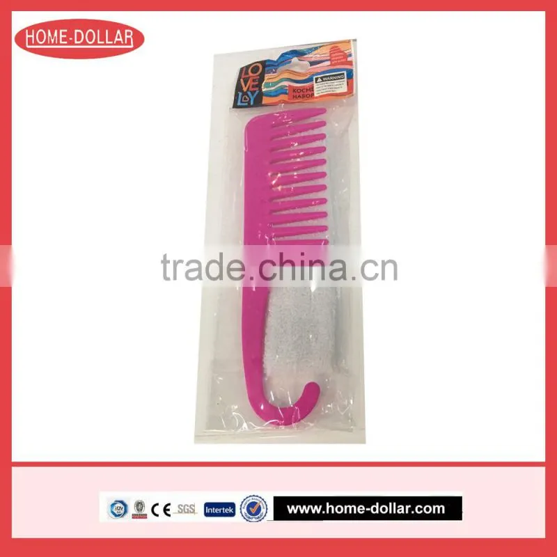 wide tooth hair plastic colorful bath shower comb with hair band