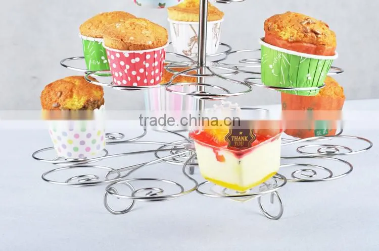 4-tire solid metal display stand for wedding cake
