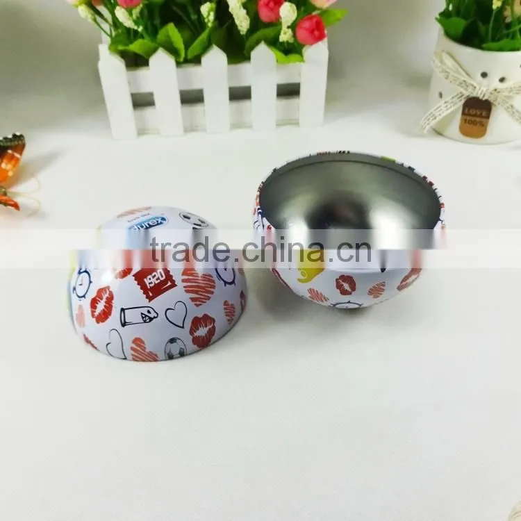 ball shape gift packing metal tin small round tin cans custom size