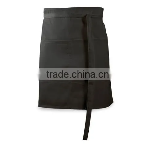 half-length kitchen apron with front pocket