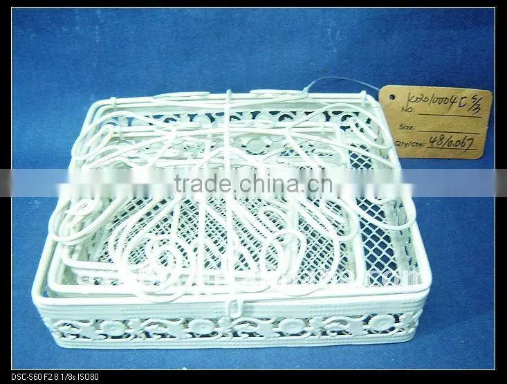 Creamywhite wire storage pretty storage boxes