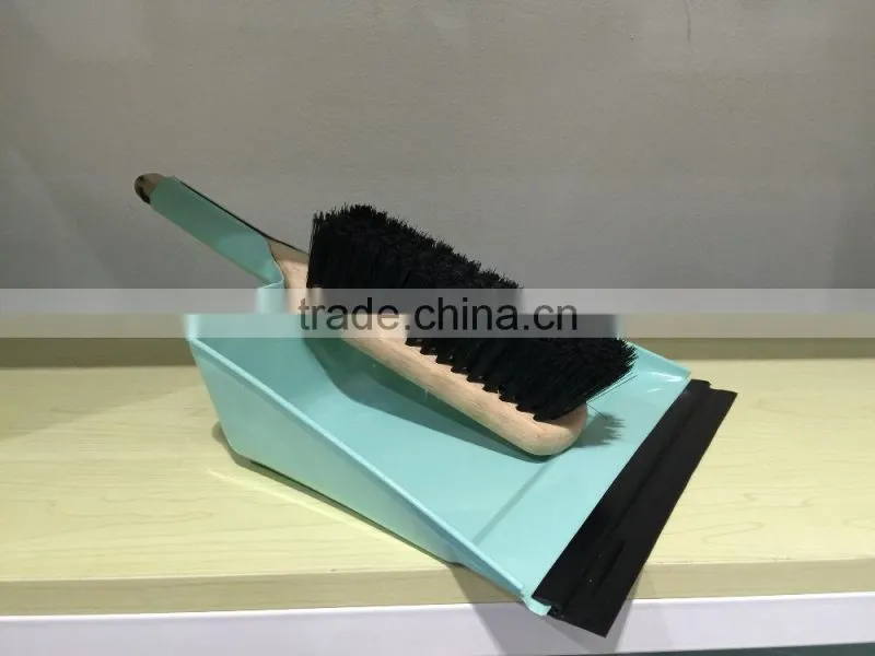 Powder coated Metal Home Cleaning Dustpan and Stiff Hand Brush Set