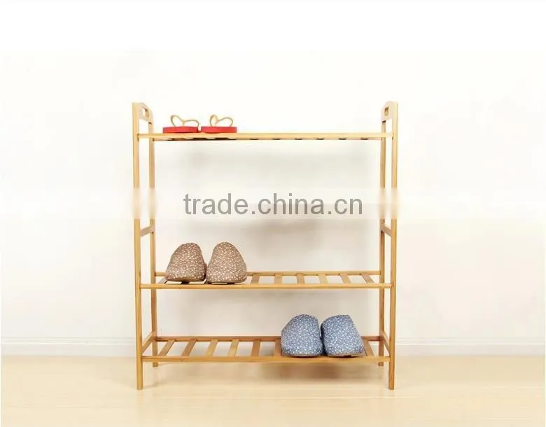 cheap natural folding wood shoe rack for wholesale