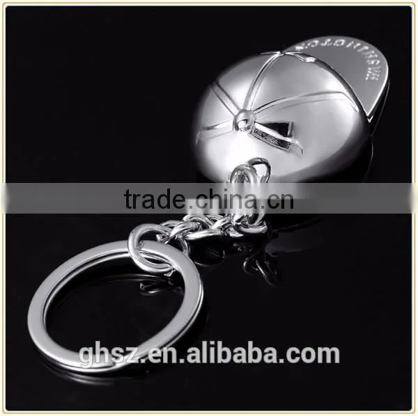 Custom factory price promotional gifts cap shape metal keychain zinc alloy hat keyring wholesale