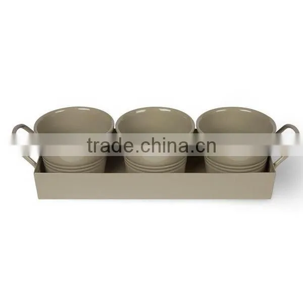 Hanging Flower Pots Large Metal Iron Bucket Flower Holder Garden/Balcony Planter