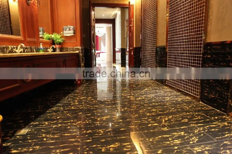 Wholesale Chinese nero portoro black marble slabs and tiles for sales