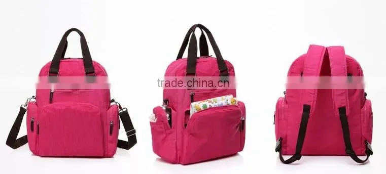 Handle and Shouldler Nylon Diaper Bag Backpack