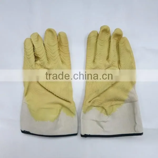 Cotton Interlock Liner Latex Coated Gloves With Safety Cuff
