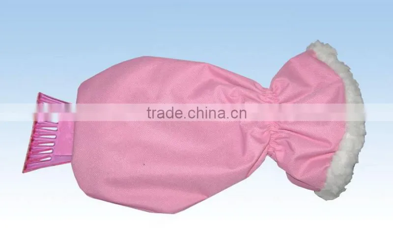 Ningbo factory 600D oxford fabric waterproof ice scraper mitt with fleece warm lining