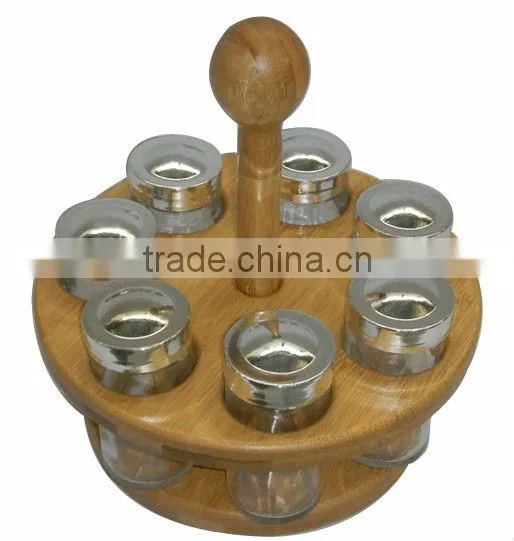 8-Spice Jar Wholesale bamboo Spice Rack