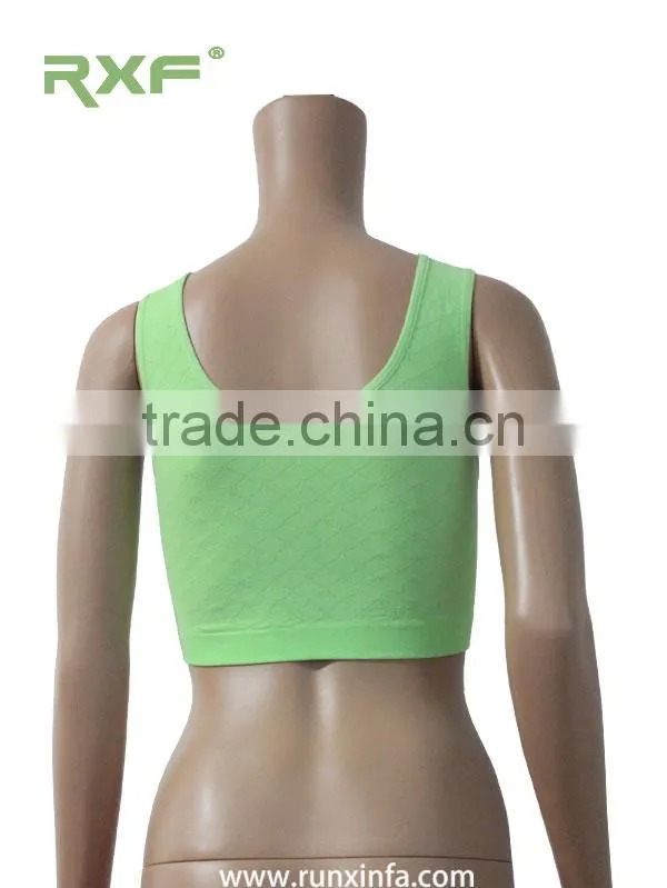 Nylon/spandex made seamless sports bra/wholesale yoga sports girl tube sexy bra