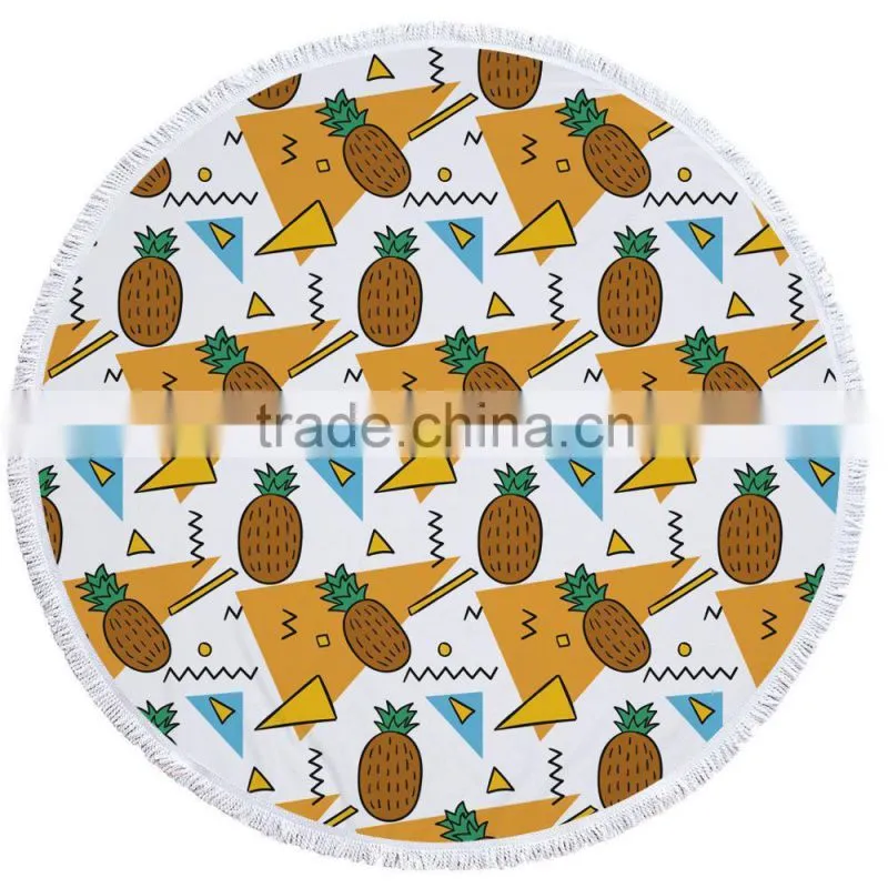 2017 hot sale soft high quality printed round beach towel women shawls