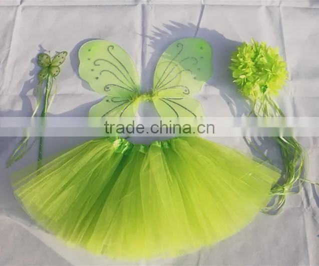 Halloween 4pcs Bithday fairy girls fancy princess dress up costume set