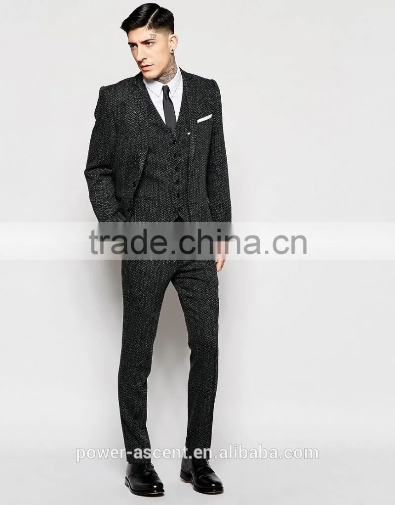 Men's Top Quality New Look Grey Wool Suit Jacket