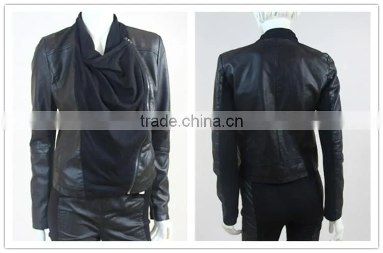 leather jacket for women High quality feather PU down coat for women