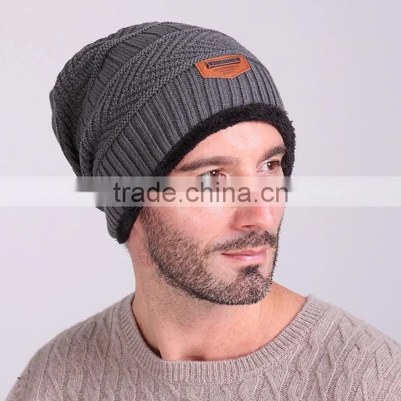 2016 Brand Beanies Knit Men's Winter Hat Caps Bonnet Winter Hats For Men Women Beanie Fur Warm hat