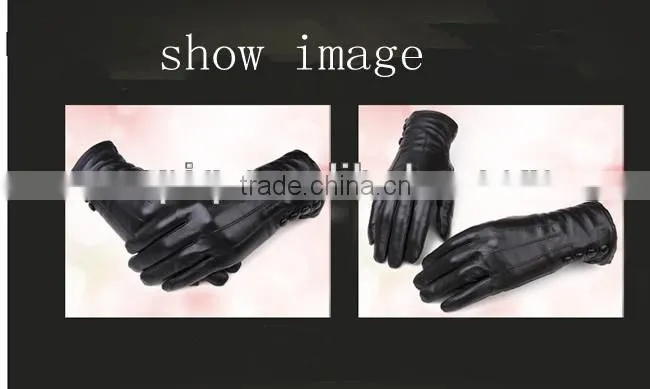 black design women leather gloves