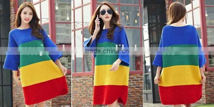 New design fashion sweater, pregant women sweater, long sleeves rainbow sweater