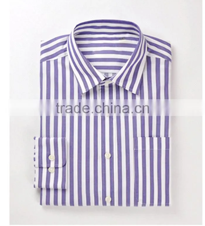 100% cotton long sleeve stripe pattern business men shirt