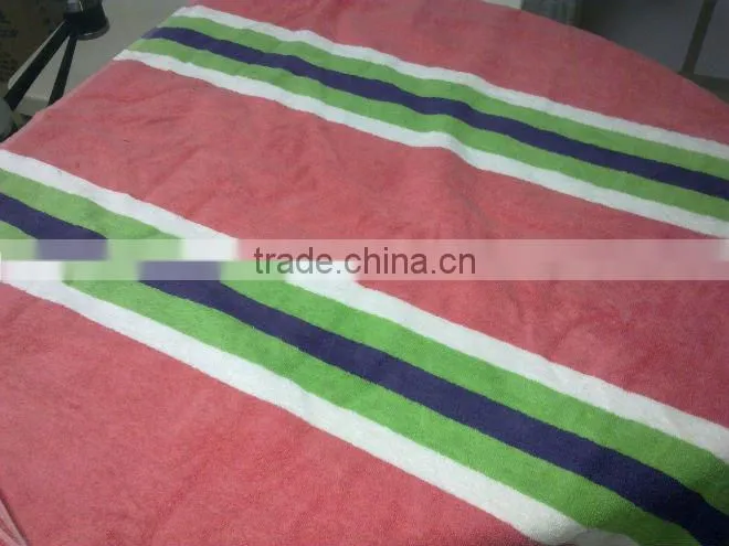 Velour stripe bath towel