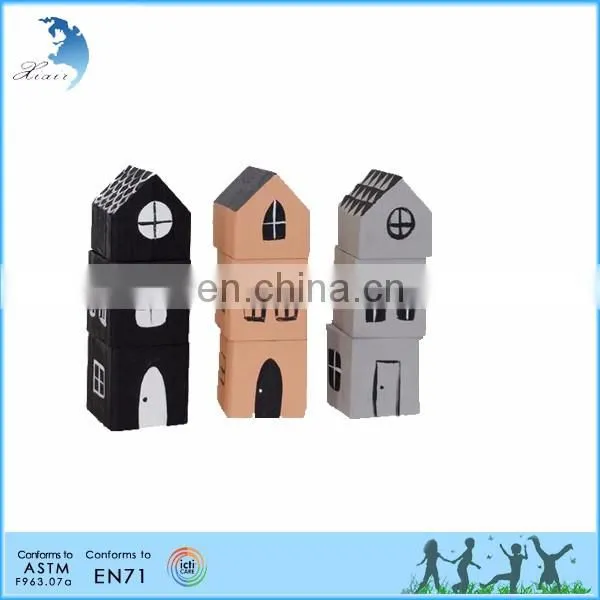 Make design small toy puzzle education montessori wooden house
