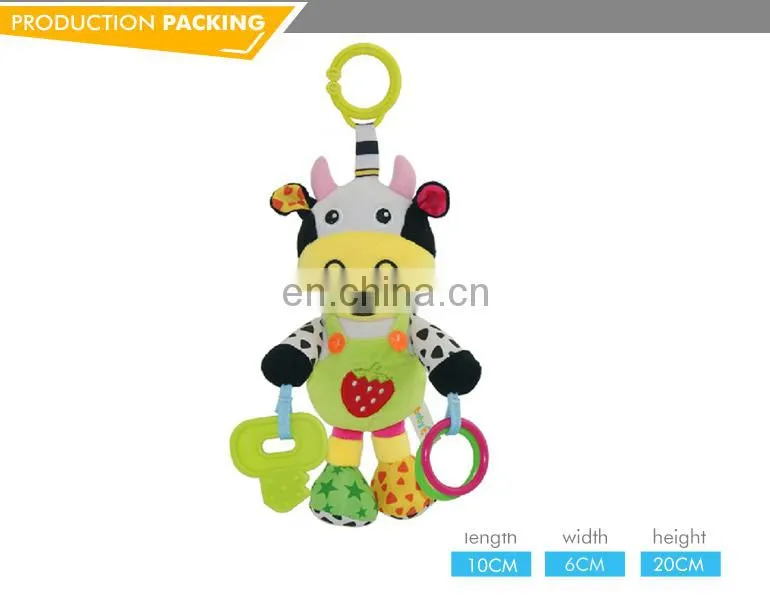 Top sale baby toys plush cow toy with music animal toys