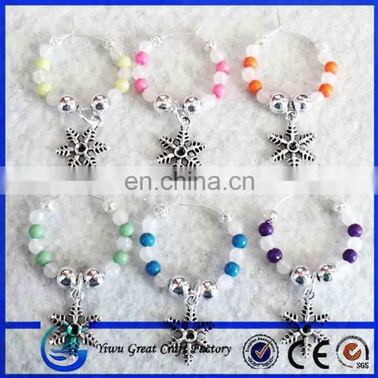 Tiny Christmas Ornaments Set of 6 Wine Glass Charms
