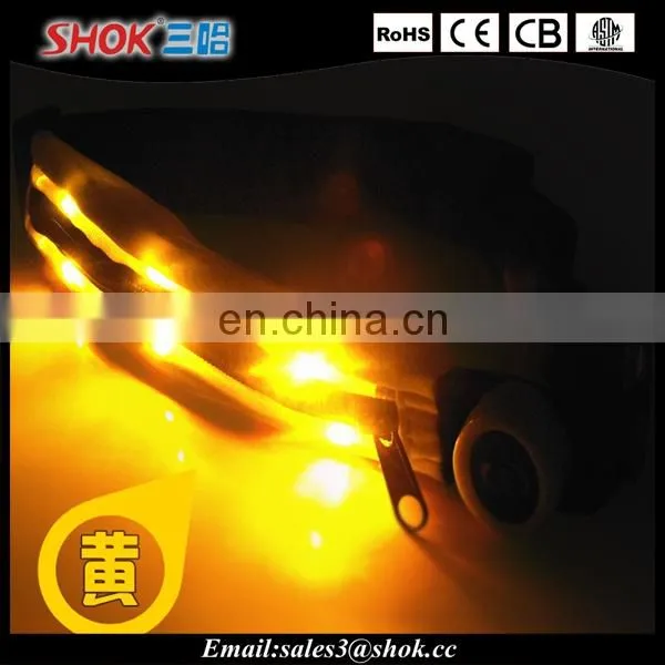 LED Running Belt Elastic Waist Belt With Zipper Pocket Using For Jogging at Night