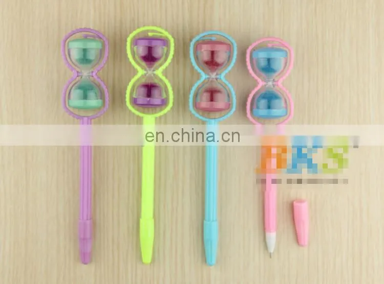 Plastic sand timer pen hourglass gel pen