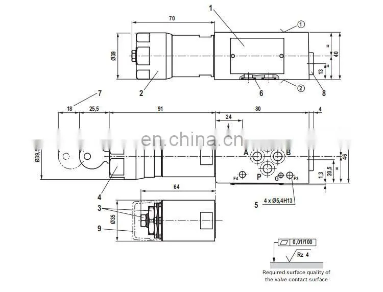 Rexroth ZDB6VP2-4X/315V hydraulic superimposed relief valve