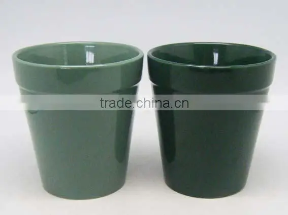 Color white ceramic flower pot