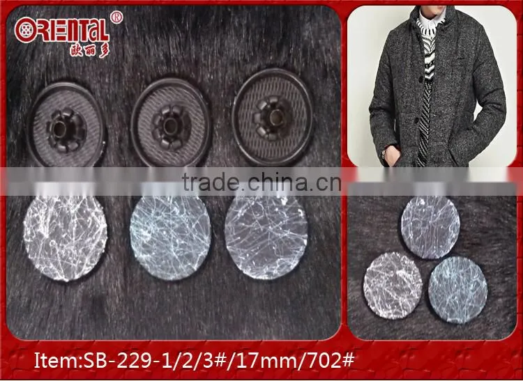 colorful brushed black flat face spring snap button
