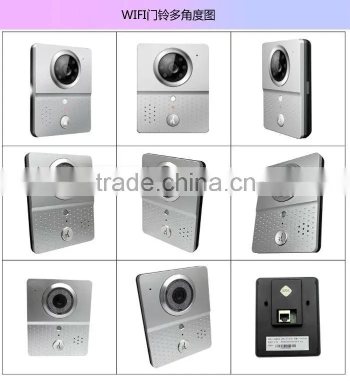 WIFI wireless door phone with wide angle lens,automatically recording after motion detection