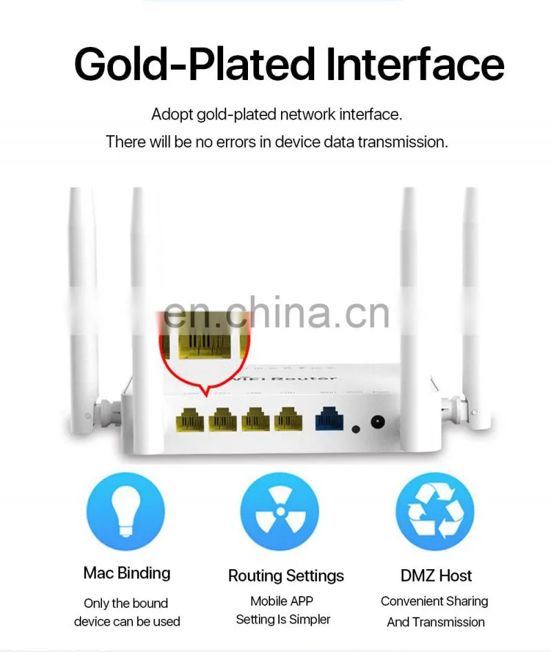 ALLINGE LG3230 300Mbps Wireless Router WE1626 with 4 External Antenna WE1626 Home Use Router Work With E3372h-153 USB Dongle