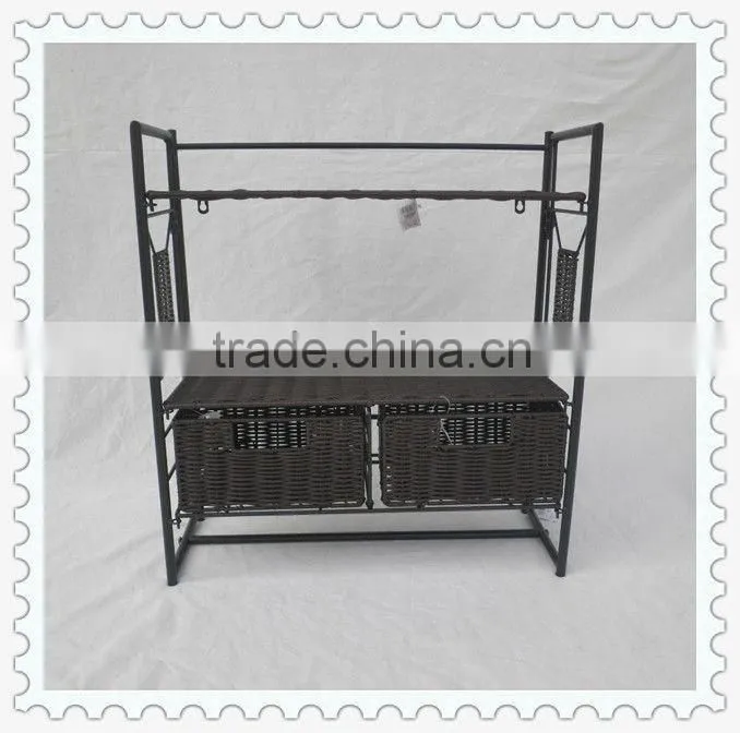 unique handmade 2 drawer stainless steel kitchen storage shelf / rack