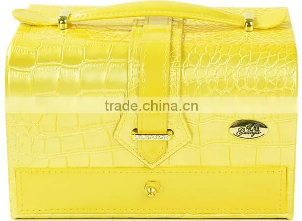 Faux Leather Large Lockable Jewelry Box Case Storage with Mirror,jewelry showcase display case