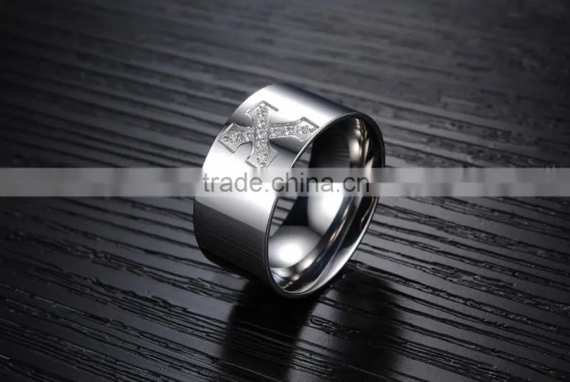 316L Stainless steel men's ring cross retro swagger Punk rock goth band boyfriend gift