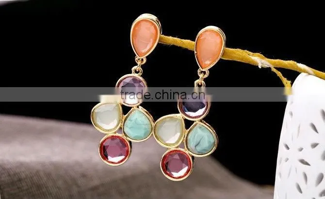 Alloy Jewel Candy Color Earrings