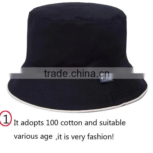 Hat Fashion 2015 Customized Cotton Plain Bucket Hat Wholesale / Custom Bucket Hat Wirh Your Logo